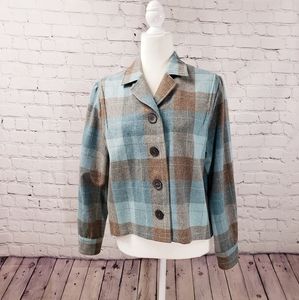 Pendleton plaid wool waist length jacket. Medium